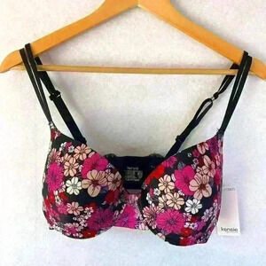 NWT Kensie's Floral‎ Adjustable Strap Padded Gentle Lift Push Up Bra Size 34DD